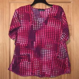 Los Angeles Rose scrub top